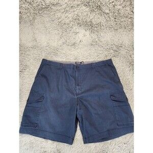 Size 46B Men's CHAPS Flat Front 10" Inseam Stretch Shorts Blue